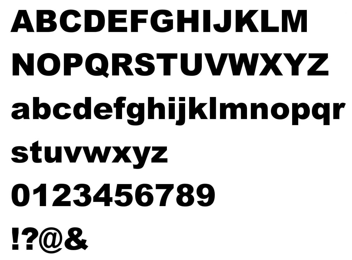 Butikkskilt ARIAL BLACK