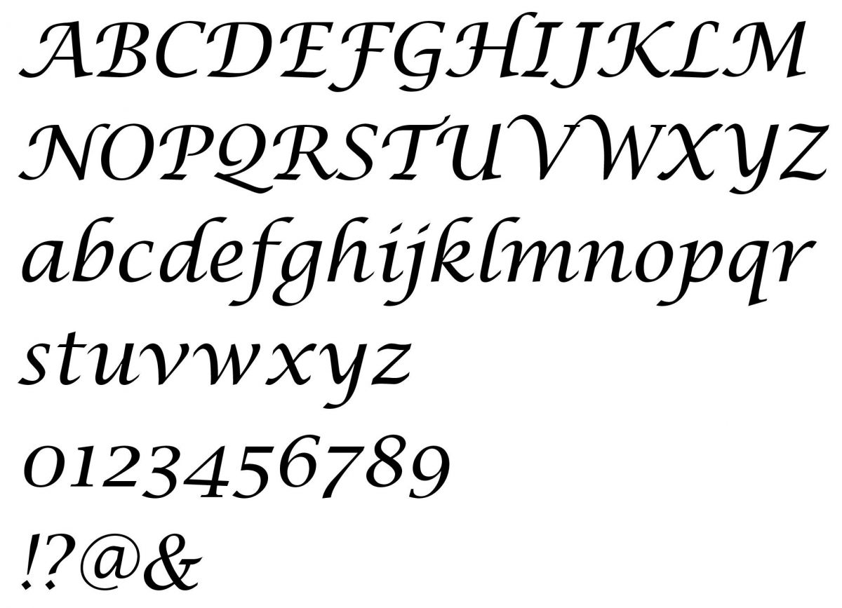 Gran brev LUCIDA CALLIGRAPHY