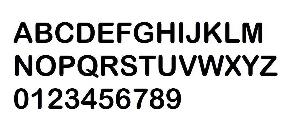 Hule bokstaver i hvit PVC ARIAL ROUNDED