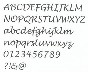 Plastbokstaver PVC LUCIDA HANDWRITING