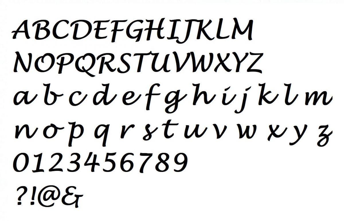 Plastbokstaver PVC svart LUCIDA HANDWRITING