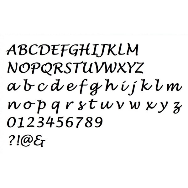 Plastbokstaver PVC svart LUCIDA HANDWRITING