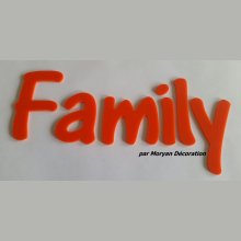 Plexiglass bokstav Familie , høyde 20 cm